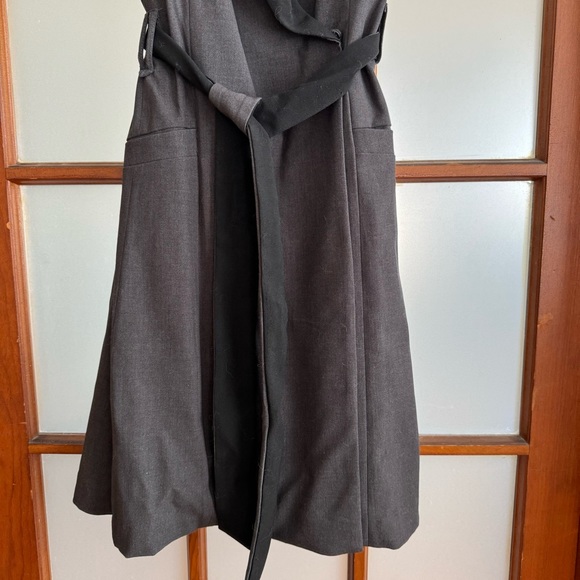 PREMISE ELEGANT A-LINE DRESS. WRAP STYLE ZIPPER UNDERNEATH THE WRAP FLAP BELT - Picture 15 of 16